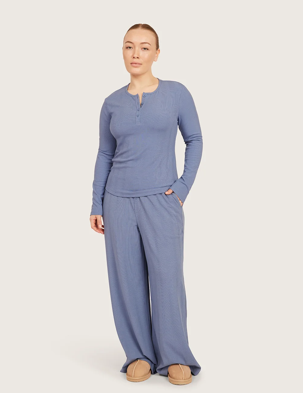 AiraRib™ Långärmad Henley Topp