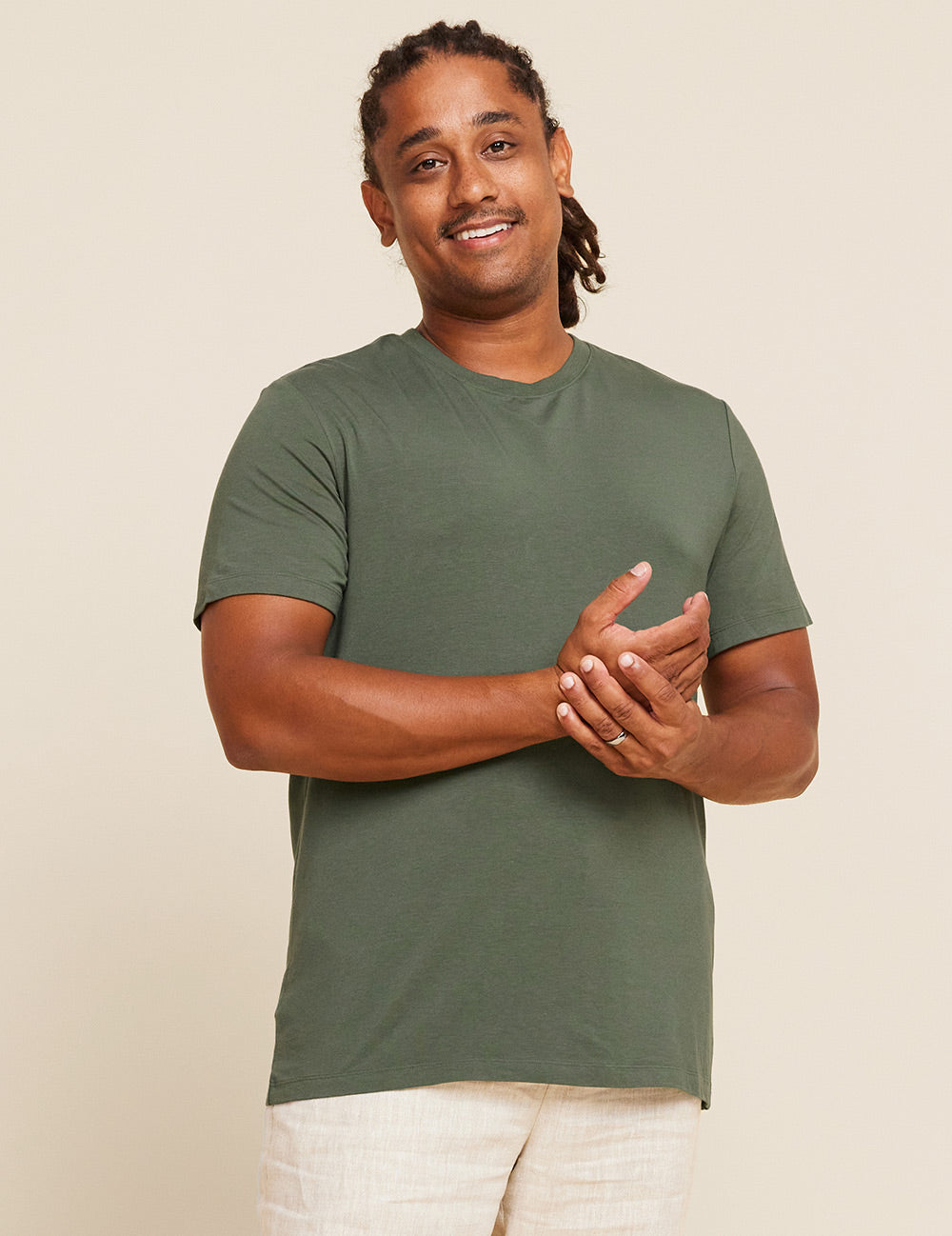 Herr Classic T-shirt med Rund Hals