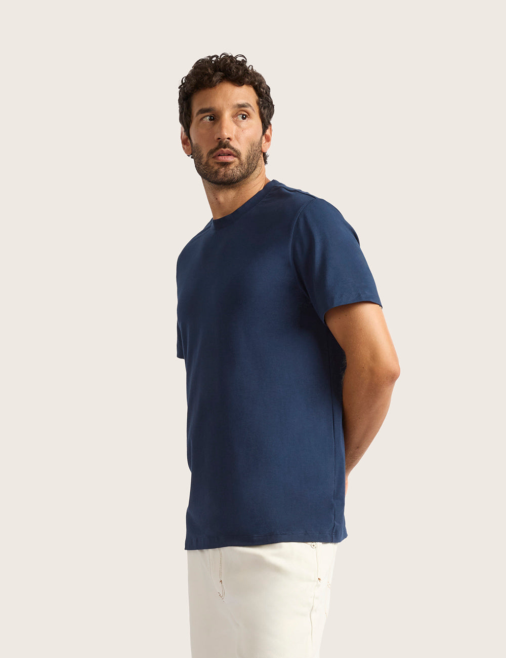 Herr Classic T-shirt med Rund Hals