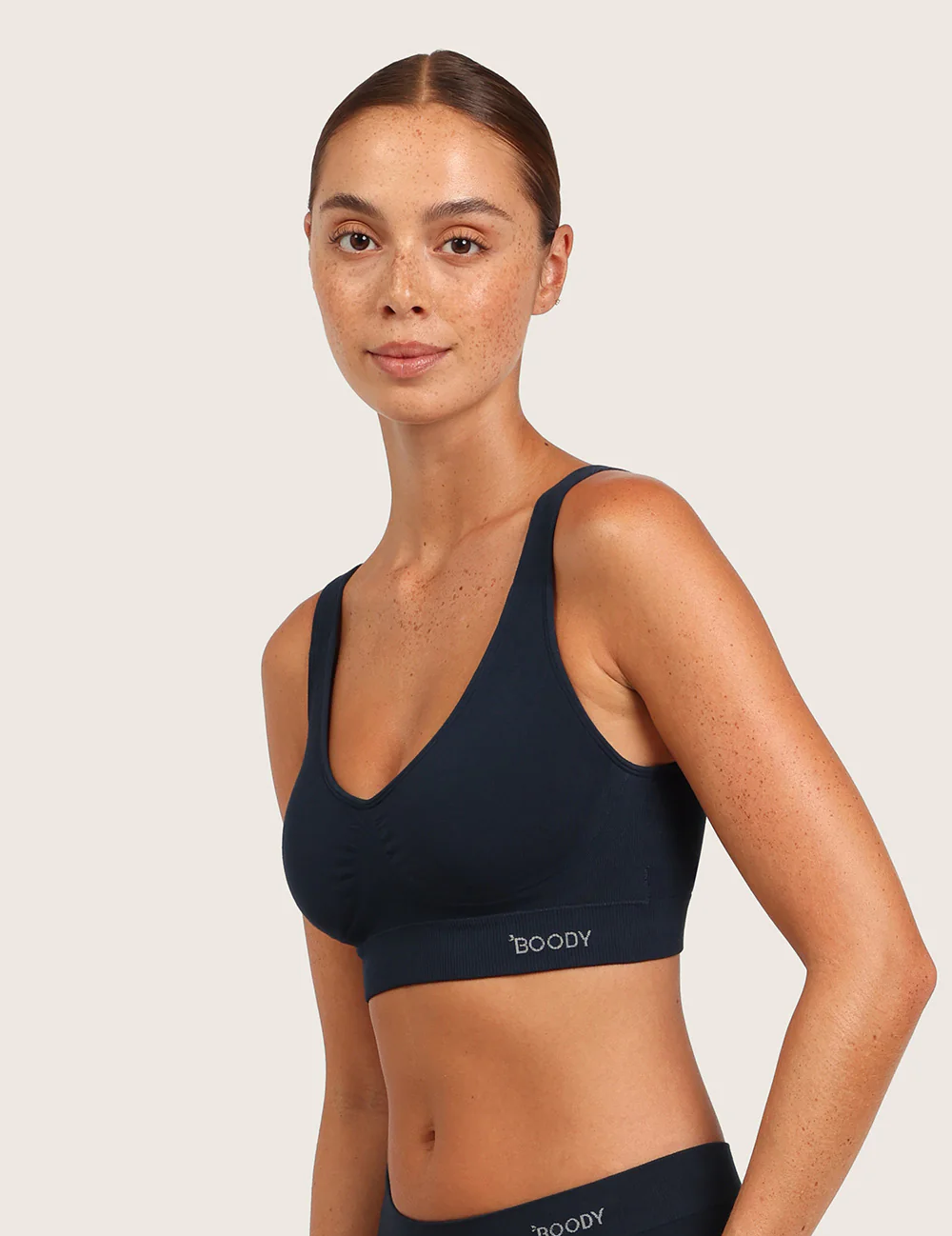 Sömlös Bambu-BH med Inlägg - Midnight