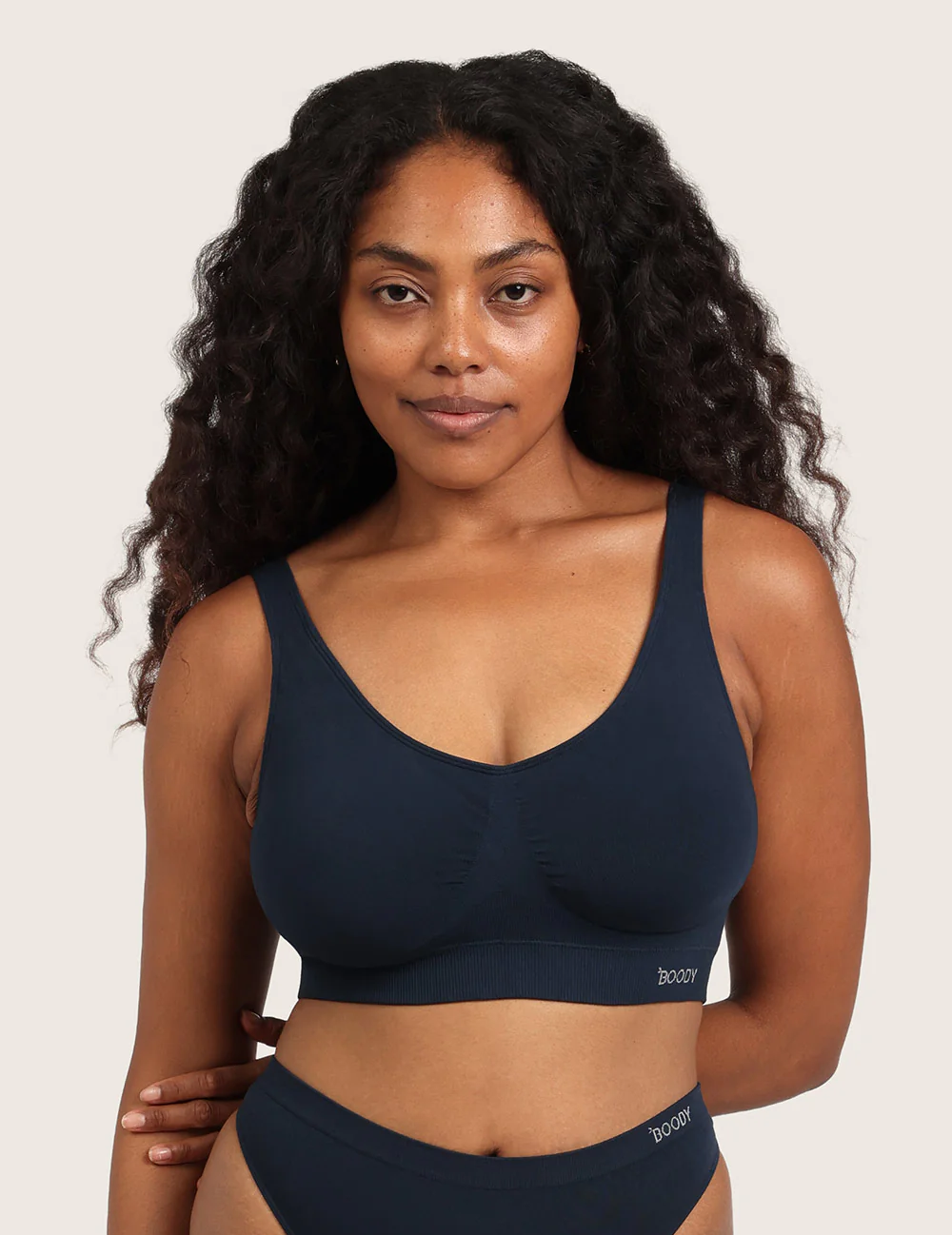 Sömlös Bambu-BH med Inlägg - Midnight