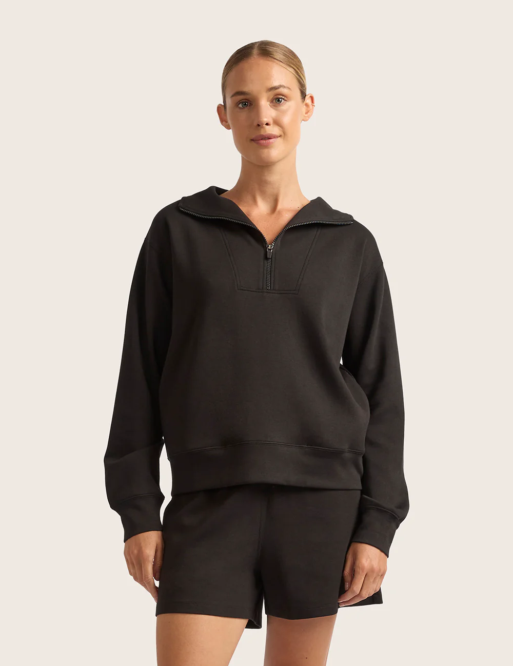 Sweatshirt med Halv Dragkedja
