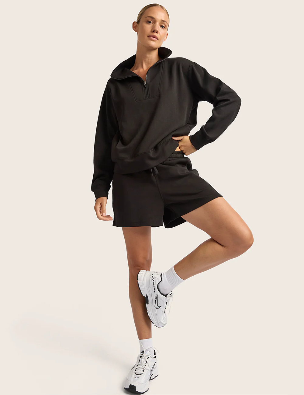 Sweatshirt med Halv Dragkedja