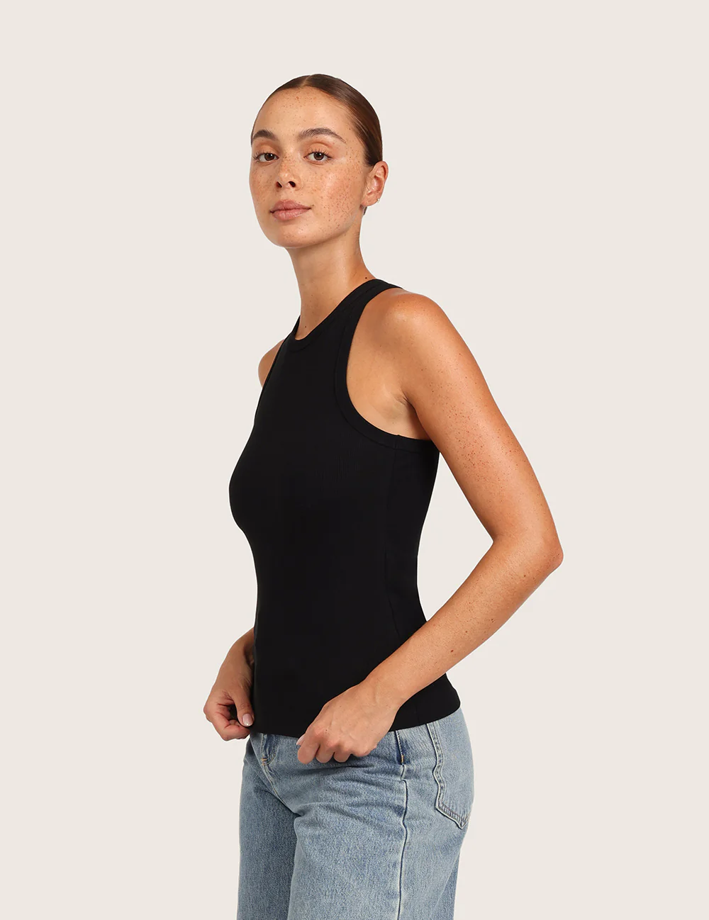 Ribbad Racerback Tank Top