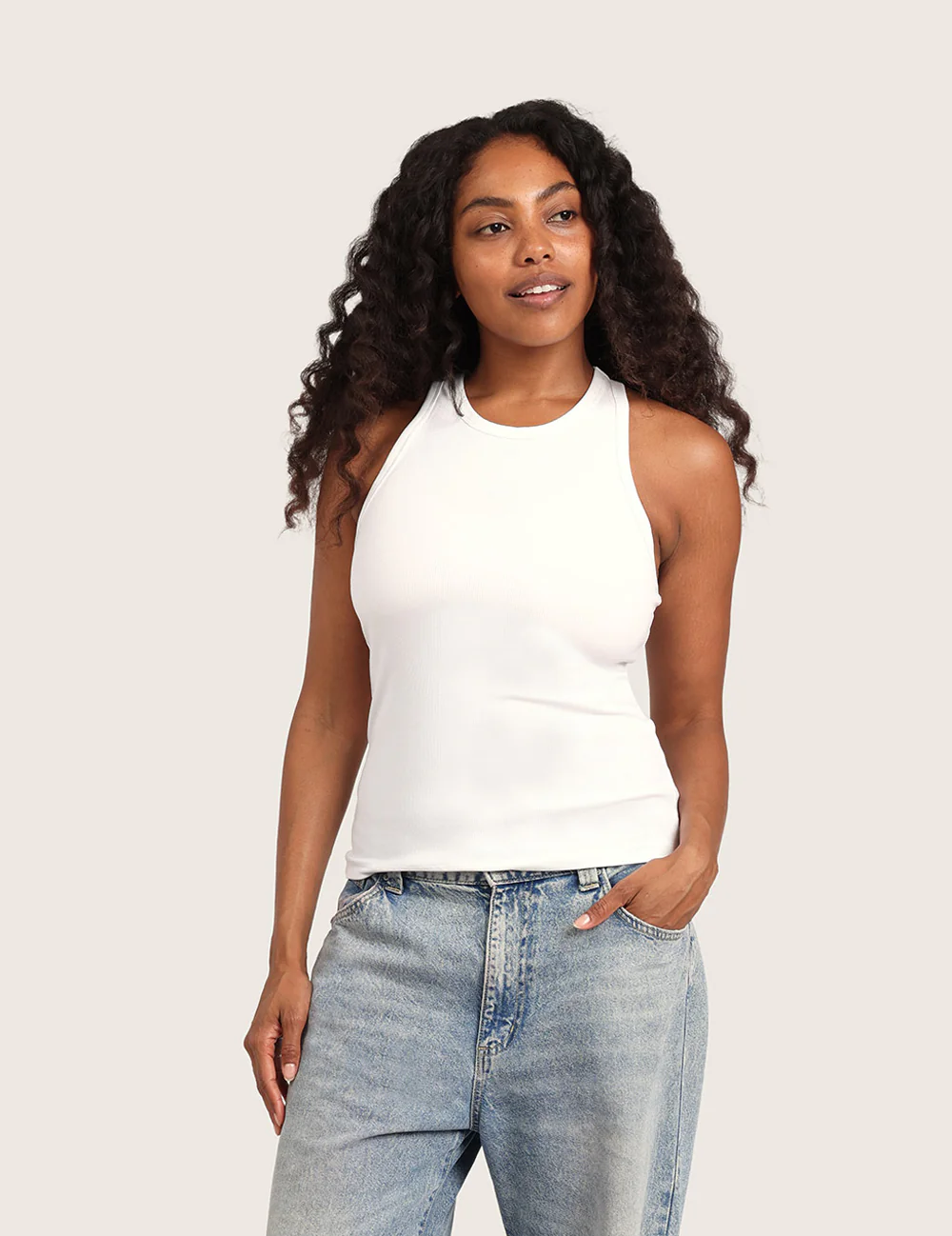 Ribbad Racerback Tank Top