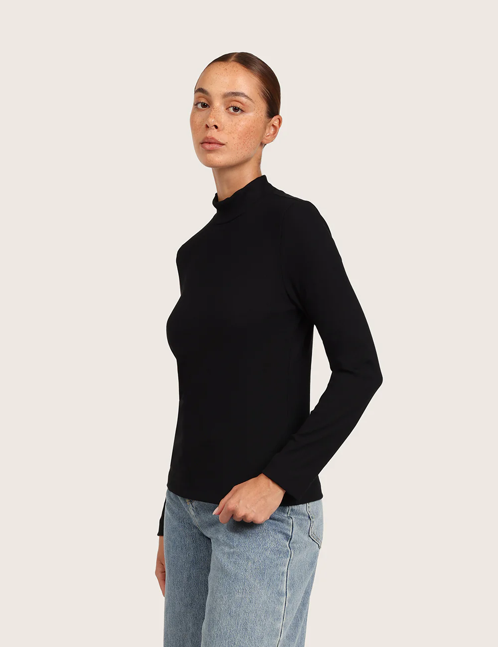 Ribbad Topp med Polokrage