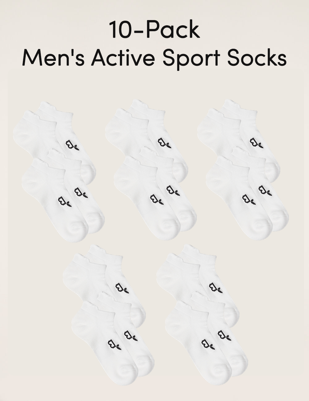 10-Pack Men's Active Sports Socks