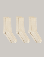 3-Pack Ribbed Crew Socks