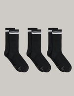 3-Pack Striped Cushioned Crew Socks