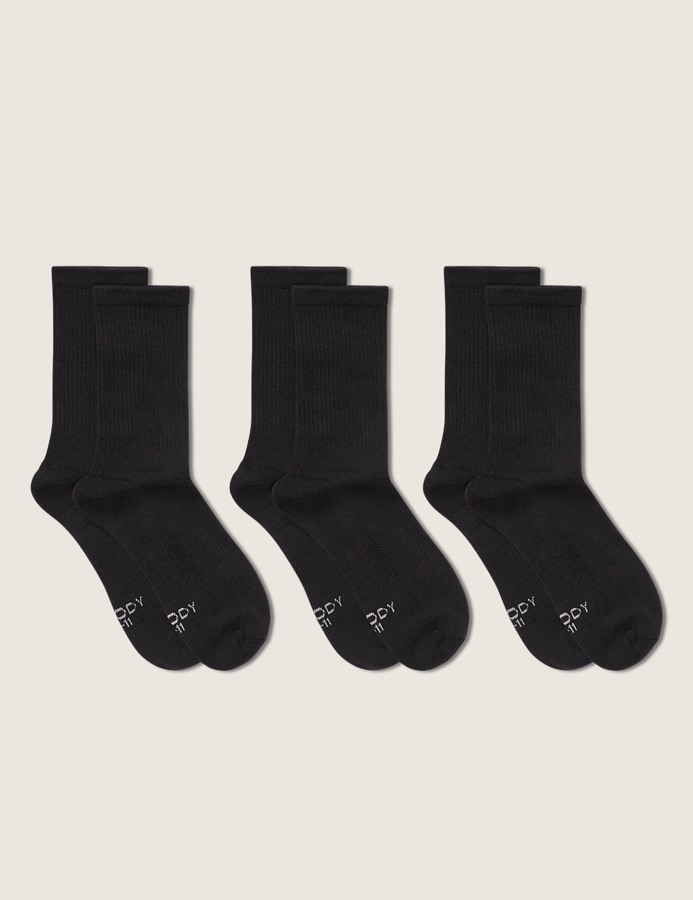 3-Pack Men's Ribbed Crew Socks
