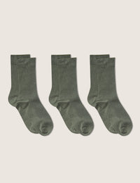3-Pack Men's Ribbed Crew Socks