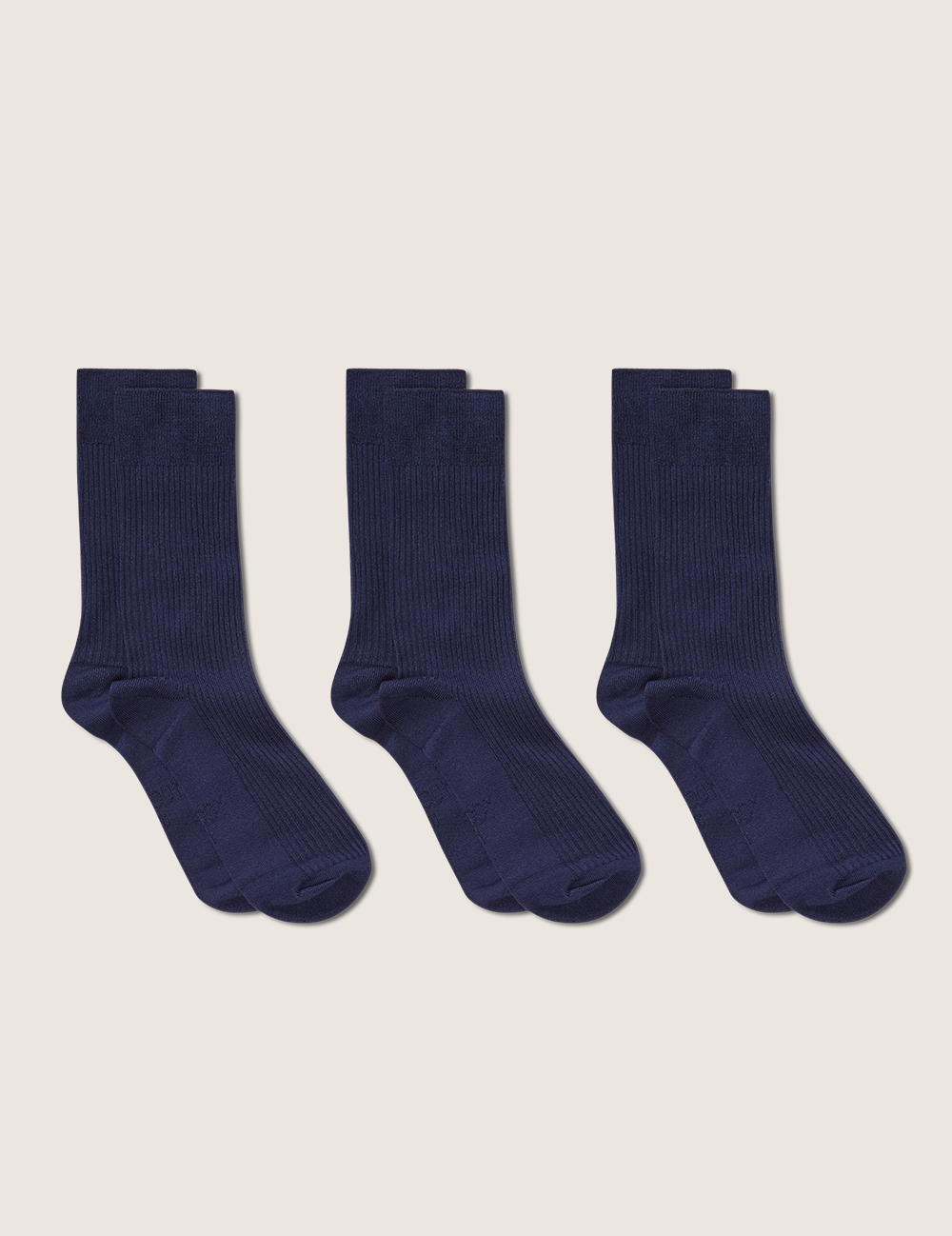 3-Pack Men's Ribbed Crew Socks