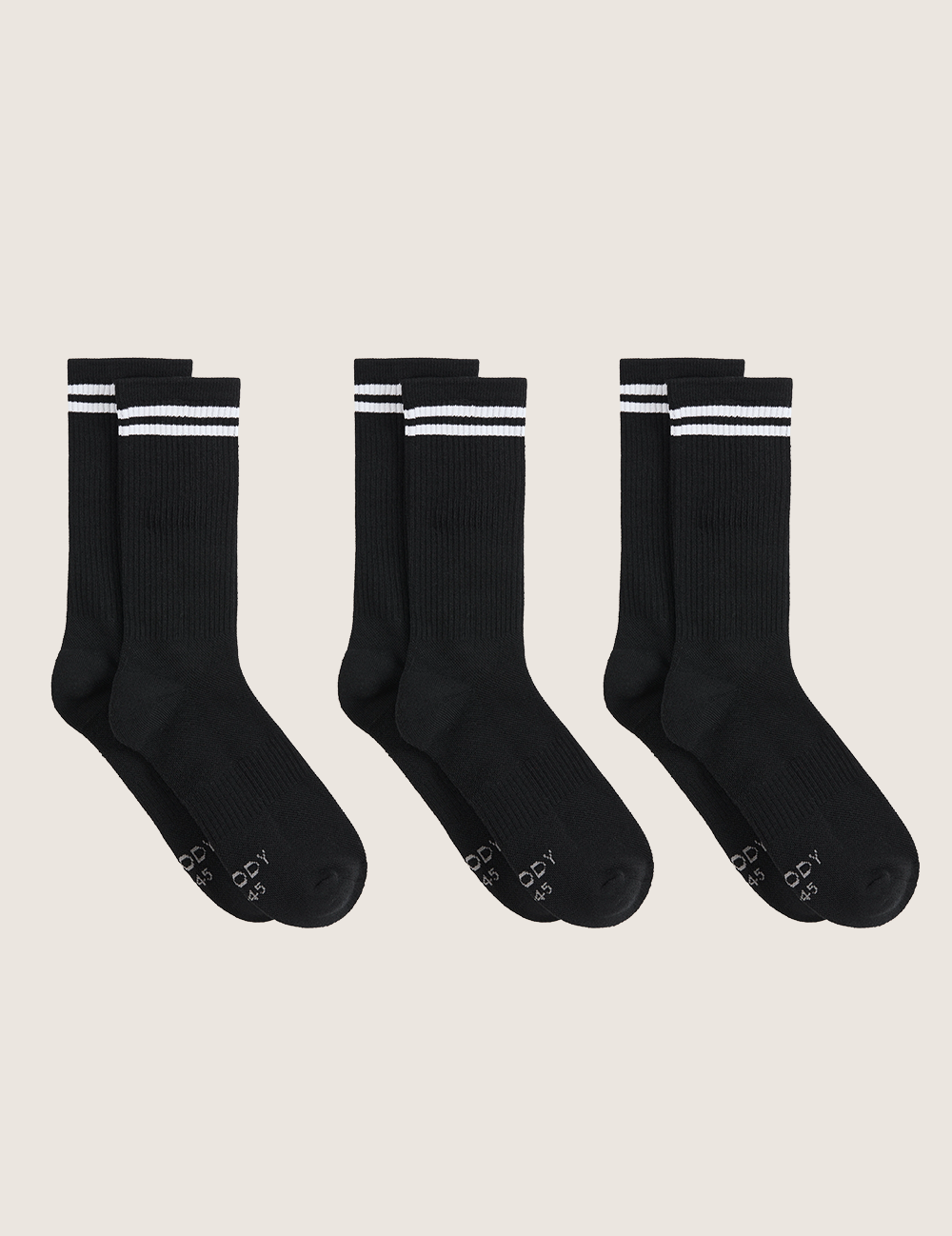 3-Pack Women's Striped Cushioned Crew Socks