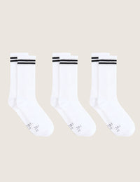 3-Pack Women's Striped Cushioned Crew Socks