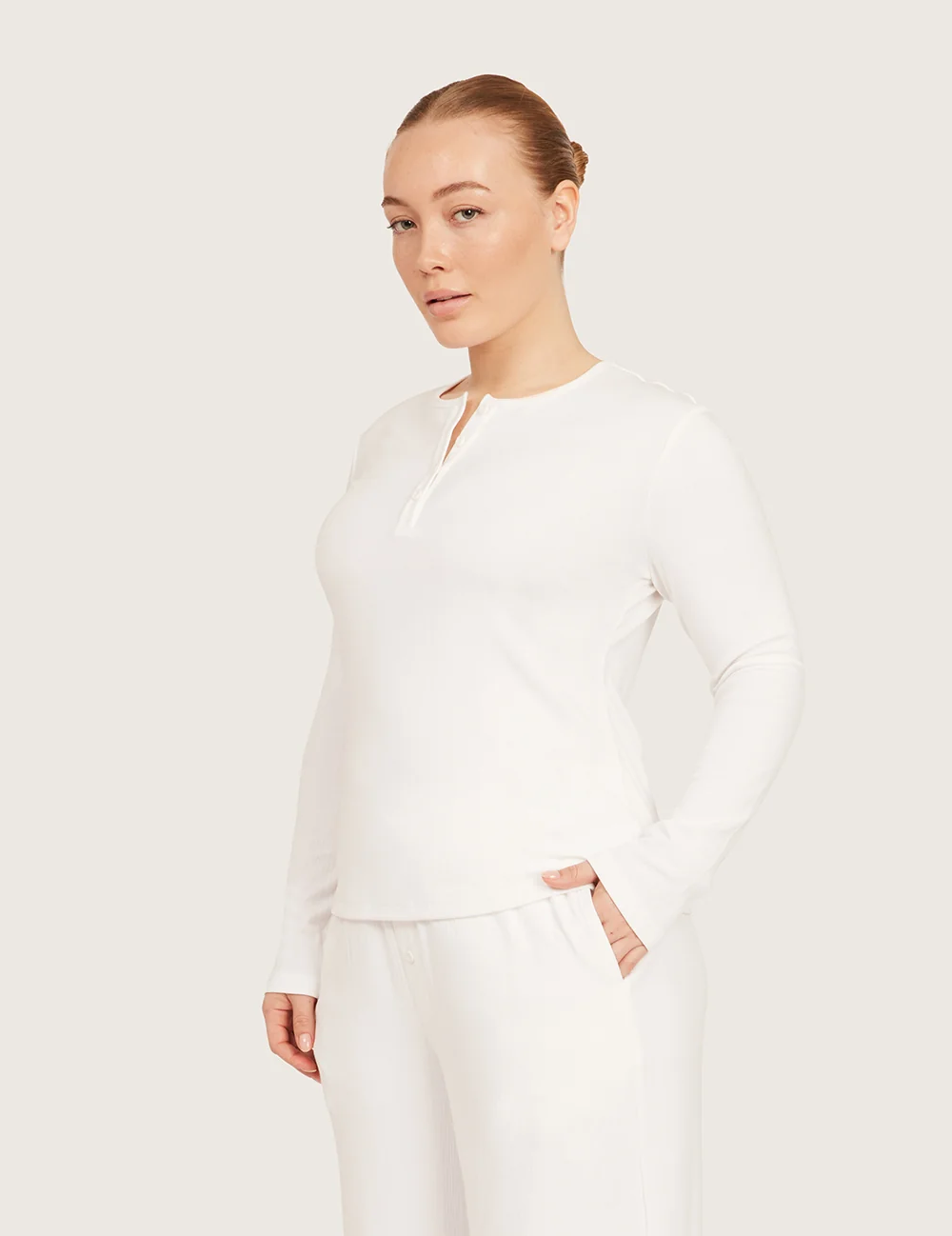 AiraRib™ Långärmad Henley Topp