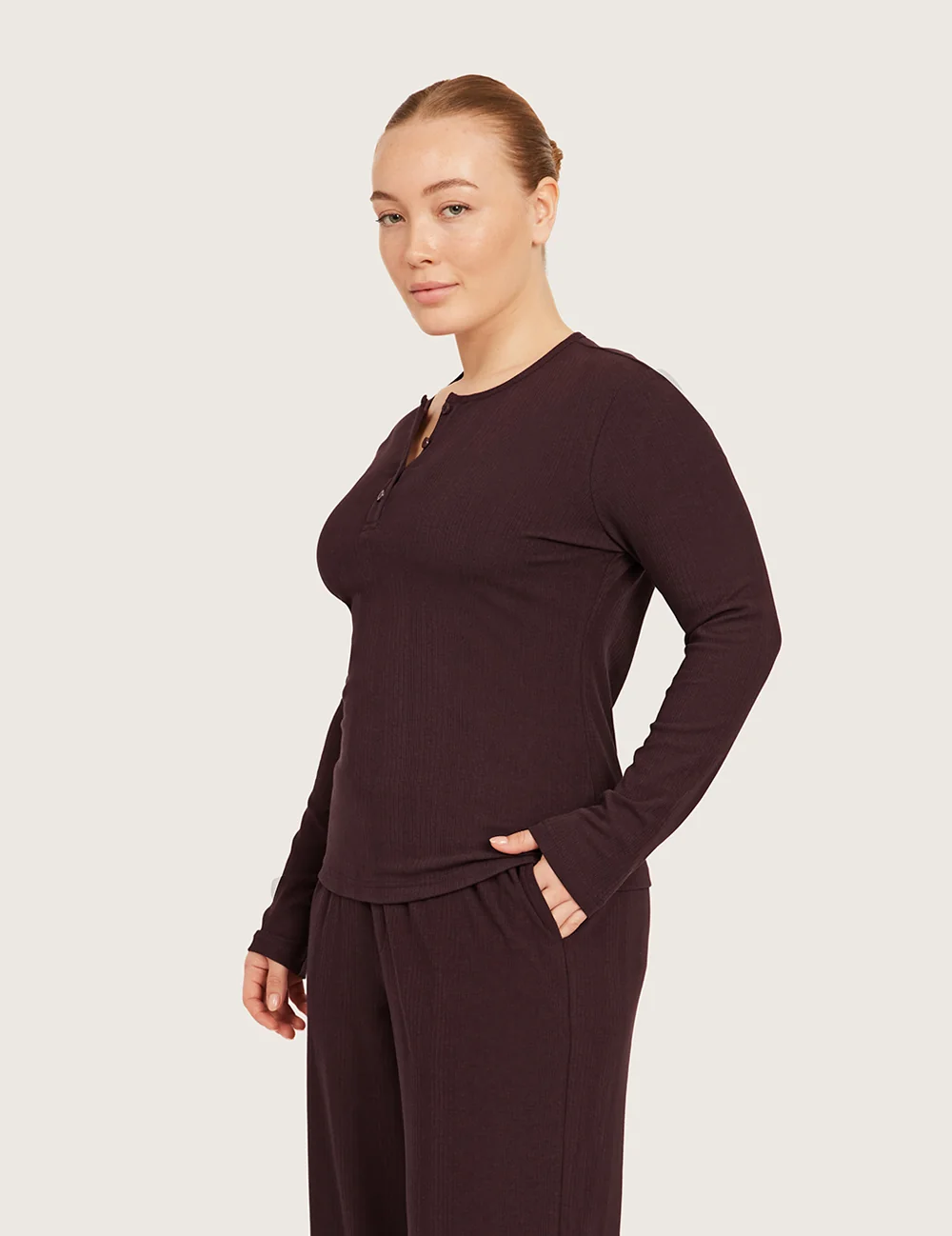 AiraRib™ Långärmad Henley Topp