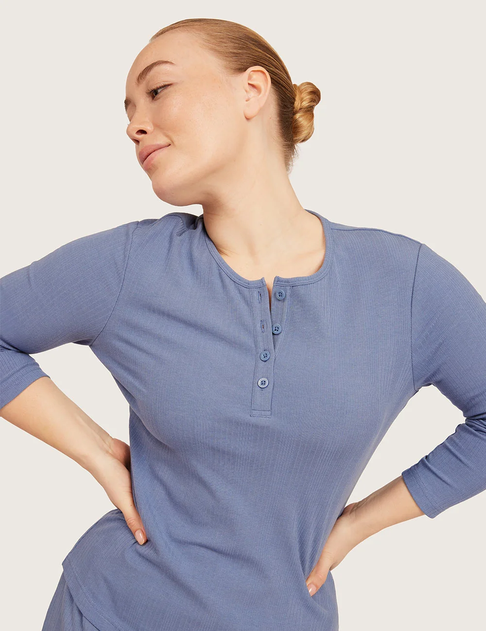 AiraRib™ Långärmad Henley Topp