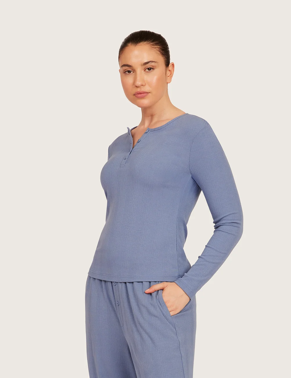 AiraRib™ Långärmad Henley Topp