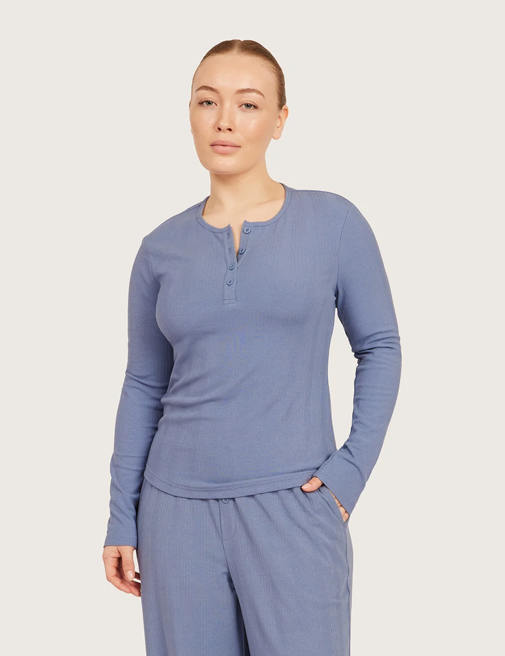 AiraRib™ Långärmad Henley Topp