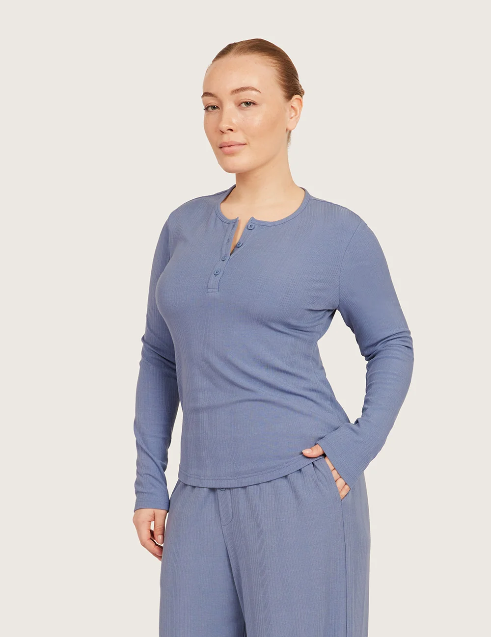 AiraRib™ Långärmad Henley Topp