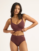 3-Pack Wireless Full Bust T-Shirt Bra - Mulberry