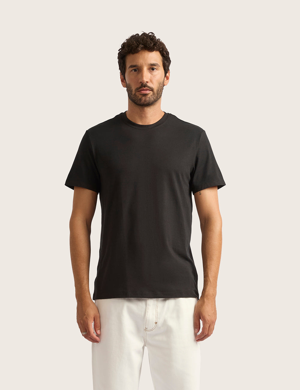 Herr Classic T-shirt med Rund Hals