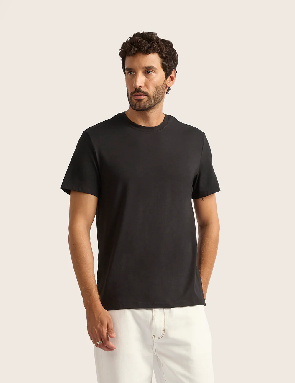 Herr Classic T-shirt med Rund Hals