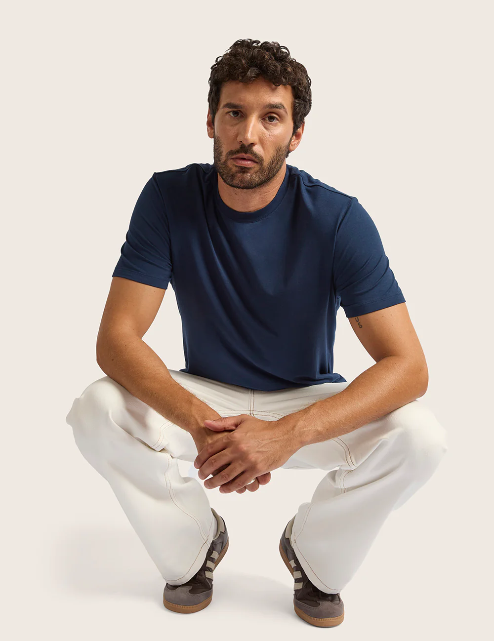 Herr Classic T-shirt med Rund Hals