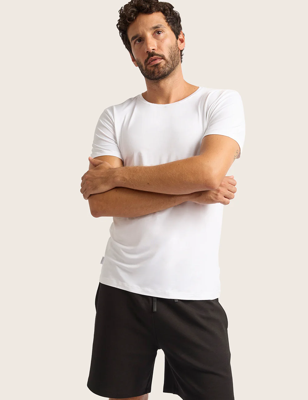 Herr Bas T-shirt med Rund Hals