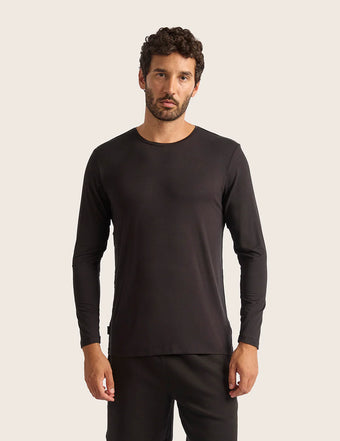 Herr Långärmad T-Shirt med Rund Hals