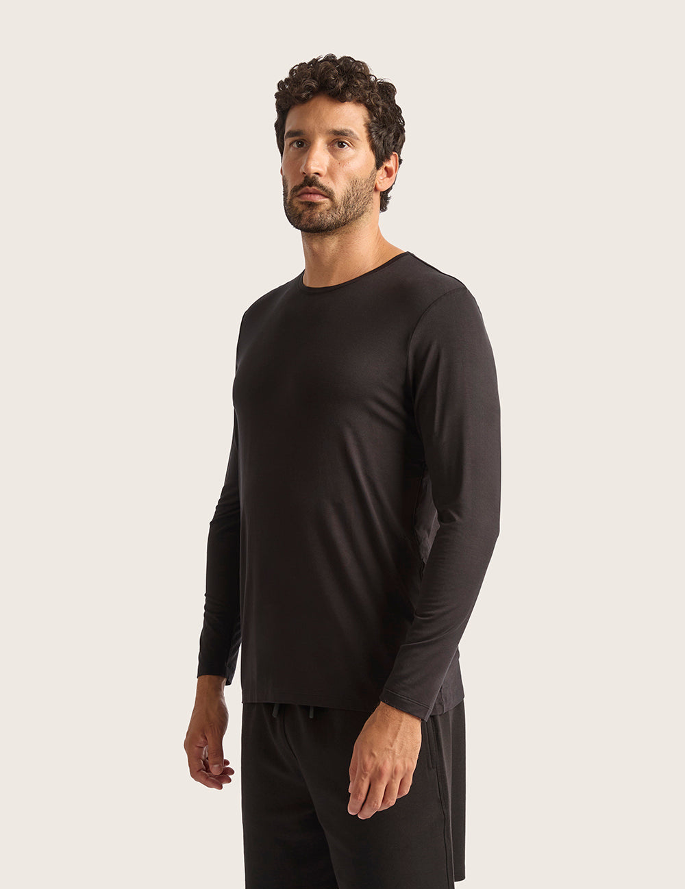 Herr Långärmad T-Shirt med Rund Hals