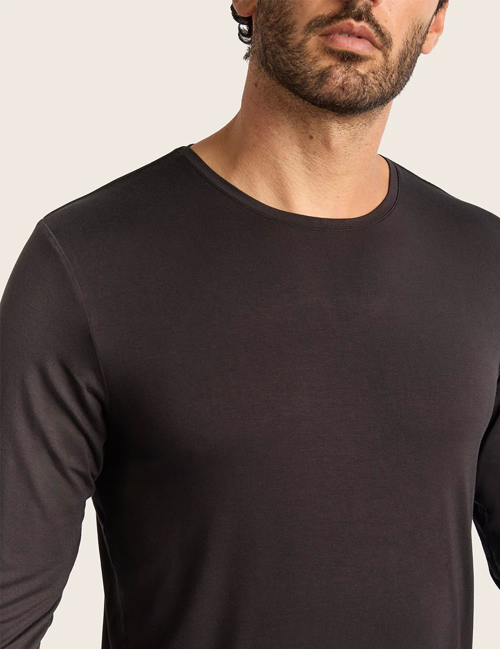 Herr Långärmad T-Shirt med Rund Hals