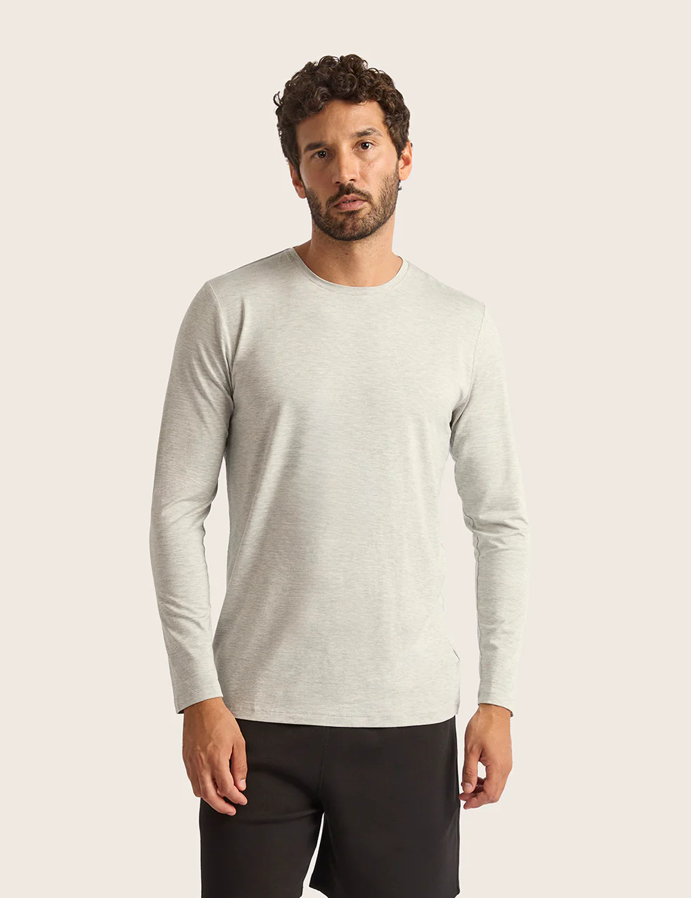 Herr Långärmad T-Shirt med Rund Hals