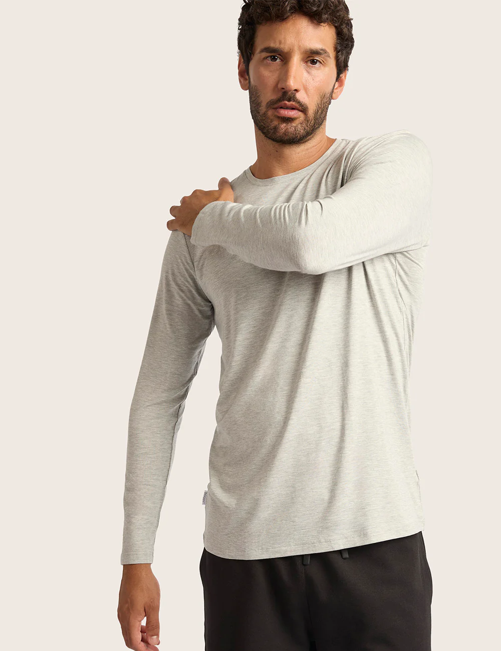 Herr Långärmad T-Shirt med Rund Hals