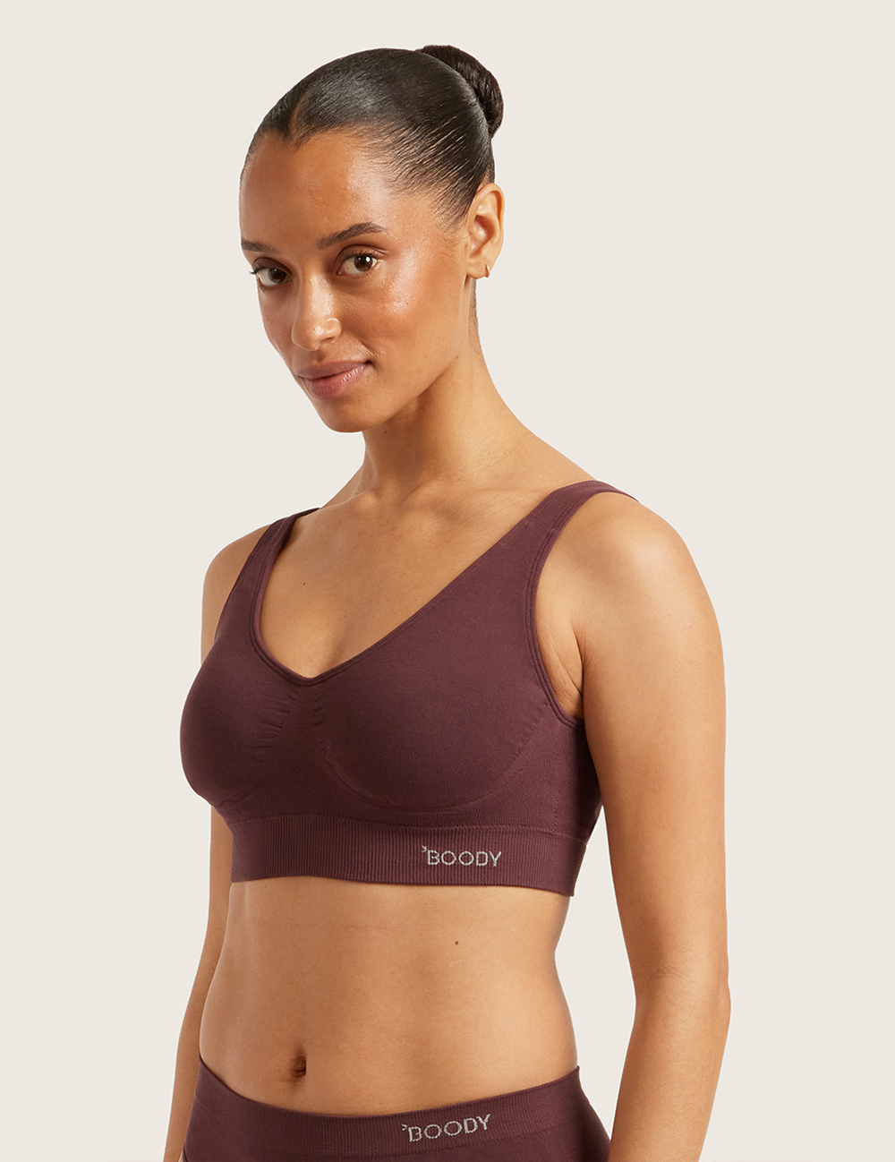 Padded Shaper Crop Bra - Mulberry
