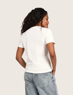 Ribbad T-shirt med Rund Hals