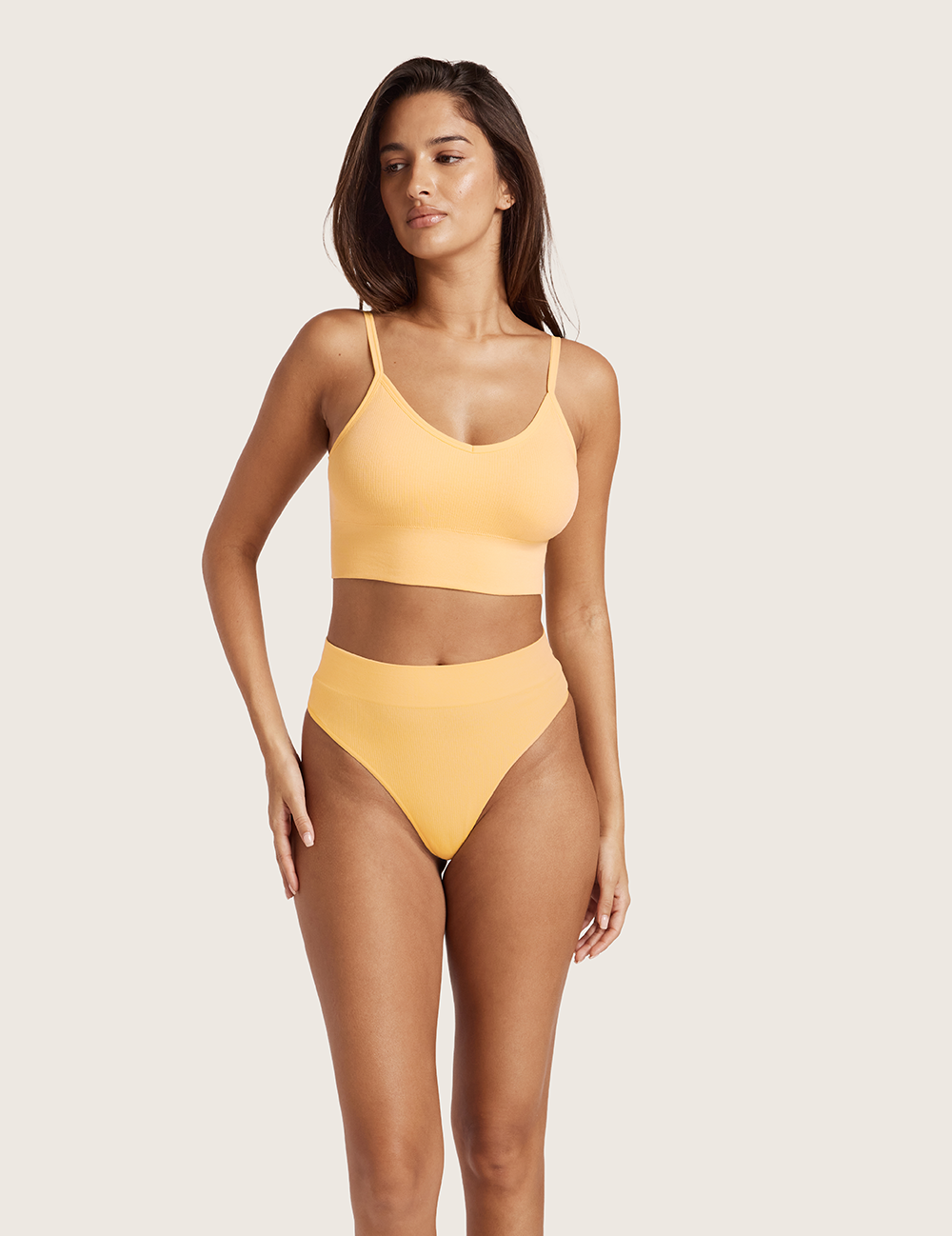 LYOLYTE® Ribbad BH med Låg Rygg - Mango
