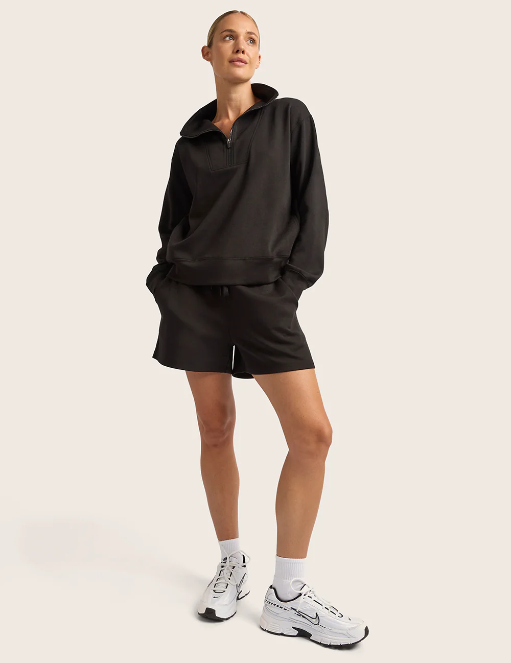 Sweatshirt med Halv Dragkedja