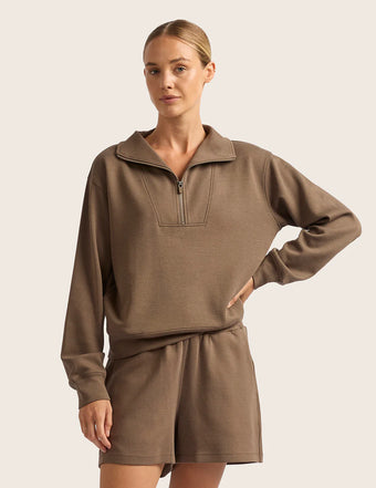 Sweatshirt med Halv Dragkedja