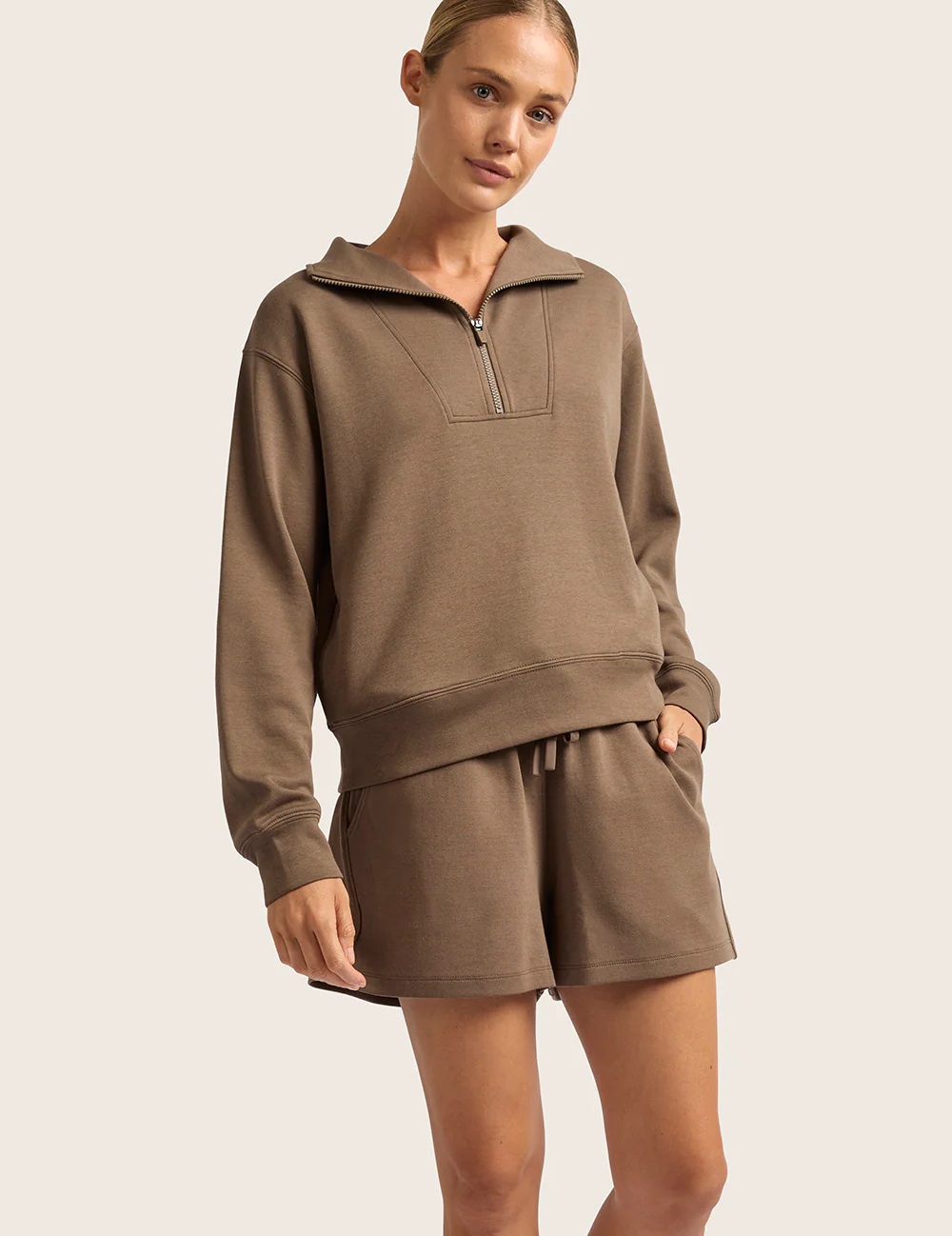 Sweatshirt med Halv Dragkedja