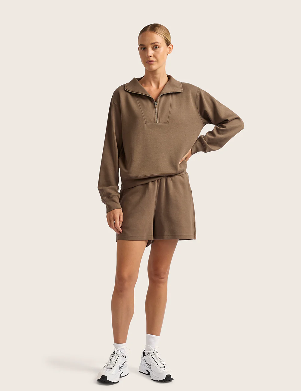 Sweatshirt med Halv Dragkedja