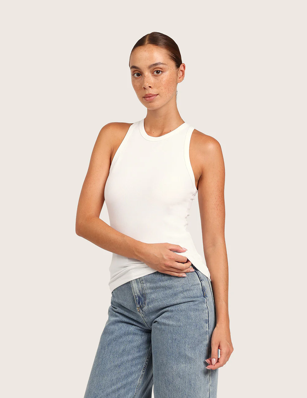 Ribbad Racerback Tank Top