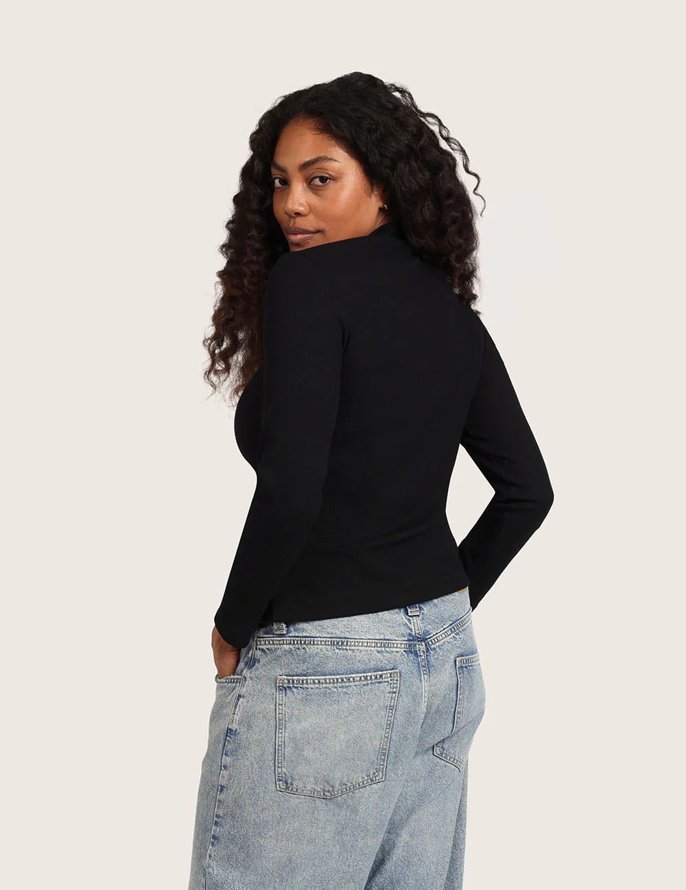 Ribbad Topp med Polokrage