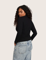 Ribbad Topp med Polokrage