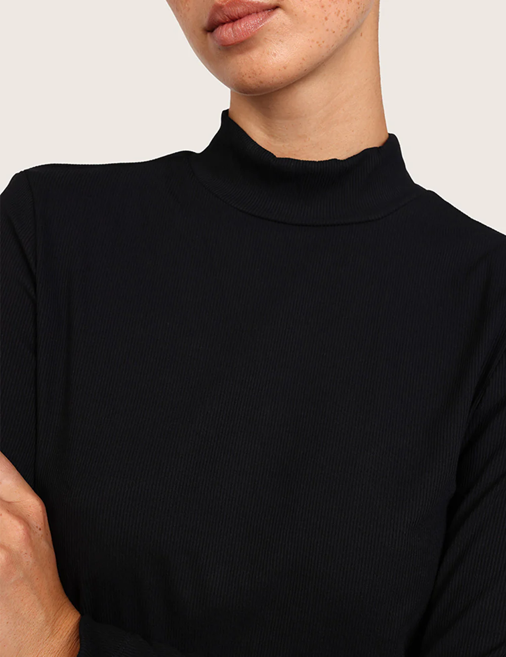 Ribbad Topp med Polokrage