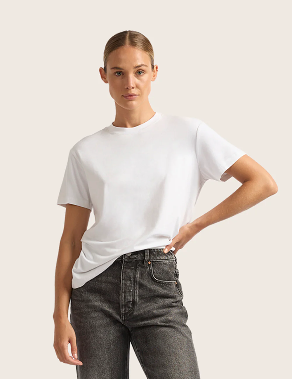 Classic T-shirt med Rund Hals