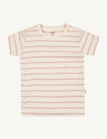 Baby Stripe T-Shirt Chalk/Rose - Boody Baby
